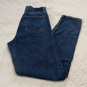 Vintage Eddie Bauer Classic Blue Denim  Mom Jeans 14 TALL